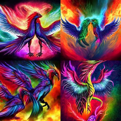 three headed multicolor firebird, rainbow chromatic | Stable Diffusion ...