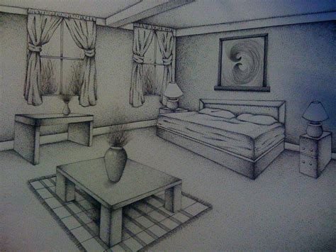 Perspective Drawing Of A Bedroom | DRAW IT OUT