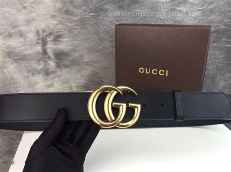 Gucci Leather Belt Replica with Double G Buckle Black - DreamPurses