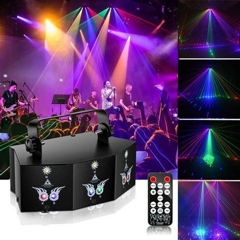 Party Lights 9 Lens DJ Disco Lights RGB LED Laser Light with Sound ...