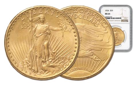 1924 20 Dollar Gold Saint Gaudens NGC MS64 w/Motto | GovMint.com