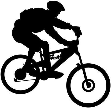 Mountain Biker Silhouette | Free vector silhouettes