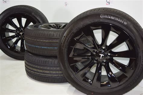 20″ TESLA MODEL X FACTORY WHEELS OEM RIMS TIRES Original GLOSS Black ...