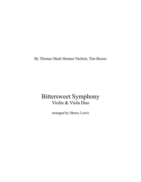 Bittersweet Symphony Sheet Music | Tim Baxter | Instrumental Duet