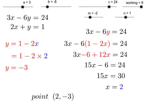 Simultaneous Equations:Substitution – GeoGebra