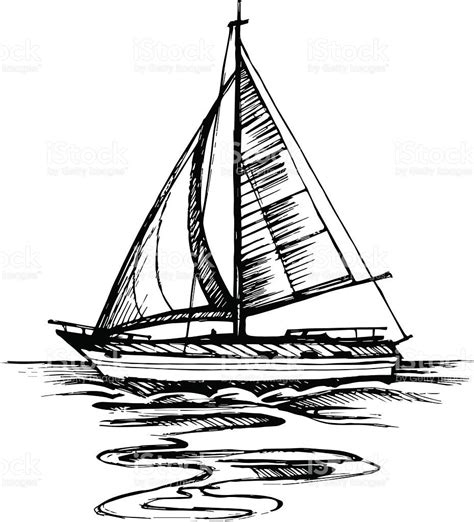 Sailboat Drawing Vector