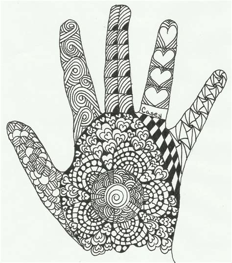 Knitting II: Zentangle Hand | Zentangle patterns, Zentangle, Hand doodles