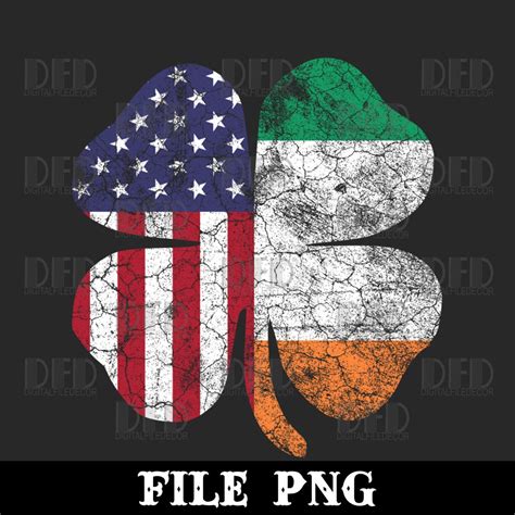 Irish American Flag Ireland Flag ST PATRICKS DAY Gift Lucky Png Digital ...