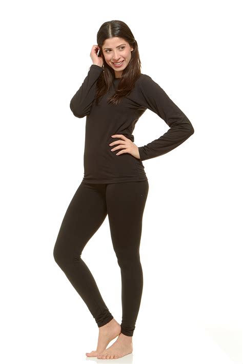 Thermajane Women's Ultra Soft Thermal Underwear Long Johns Set with ...