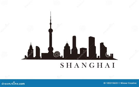 Shanghai Skyline and Landmarks Silhouette Vector Stock Vector ...