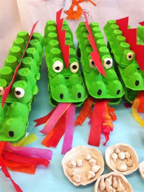 egg carton crocodile craft idea for kids | bricolage | Egg carton ...