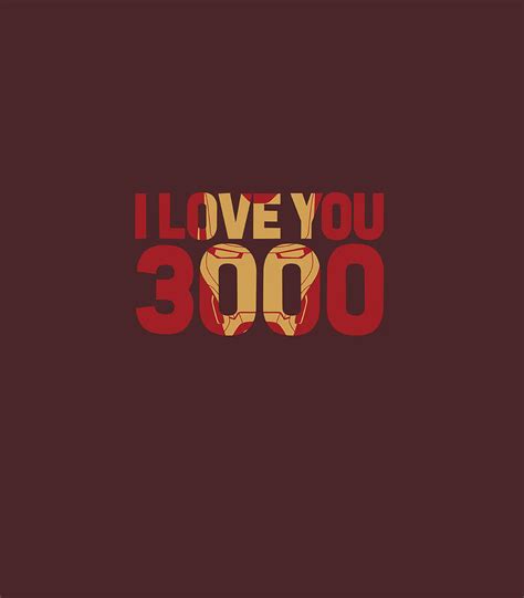 Marvel Avengers Endgame Iron Man I Love You 3000 Text Fill Digital Art ...