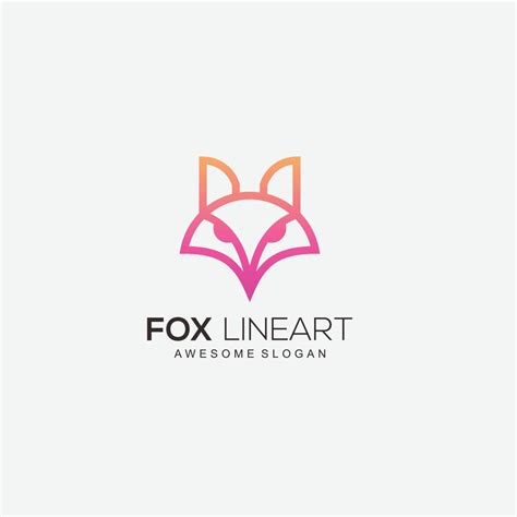 fox line art design color gradient template 17063413 Vector Art at Vecteezy