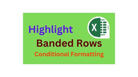 How to highlight banded rows using conditional formatting in excel ...