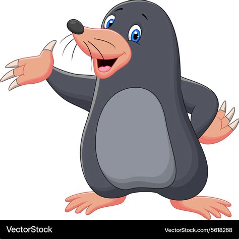 Cartoon cute mole Royalty Free Vector Image - VectorStock