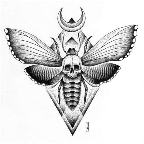 dotwork moth tattoo design - Madie Connolly