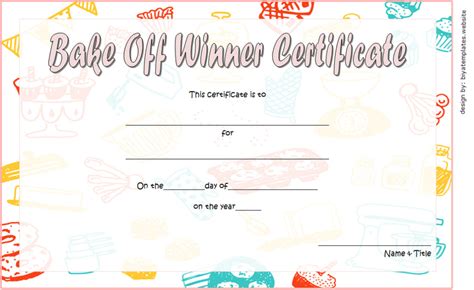 Bake Off Winner Certificate Template Free 1 | Bake Off throughout New ...