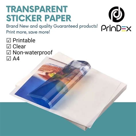 20sheets A4 Inkjet Clear Vinyl Sticker Paper Transparent Sticker Paper ...