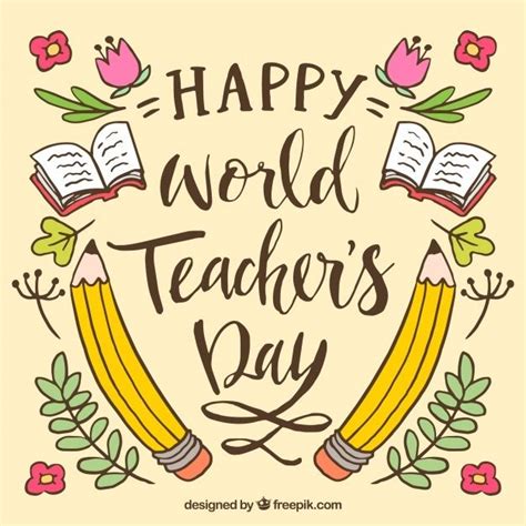 Premium Vector | Happy teacher's day | Teachers day drawing, World ...