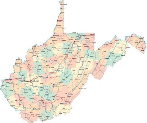 West Virginia Road Map - West Virginia • mappery