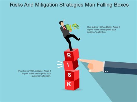 Risks And Mitigation Strategies Man Falling Boxes Powerpoint Slide ...