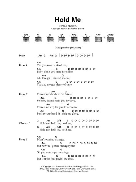 Hold Me by Fleetwood Mac - Guitar Chords/Lyrics - Guitar Instructor