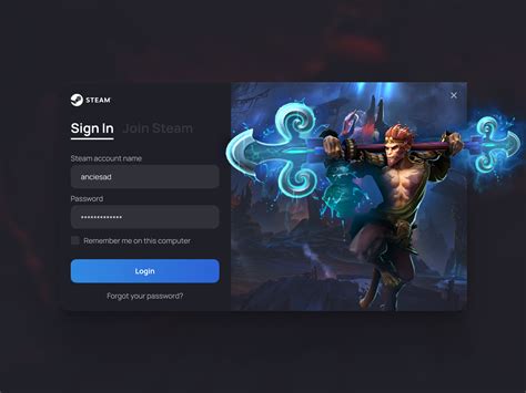 Steam Sign In Concept by Alexey Kuprikov on Dribbble