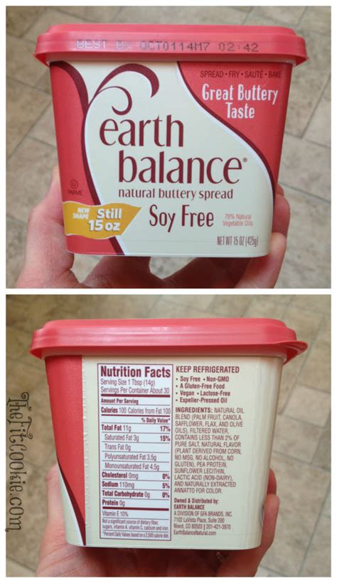 Earth Balance Vegan Butter Nutrition - Nutrition Pics