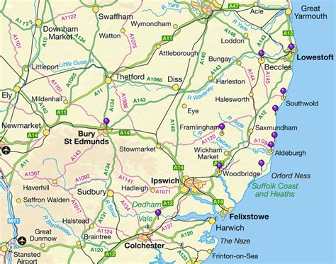 Suffolk County Uk Map - Map Of West