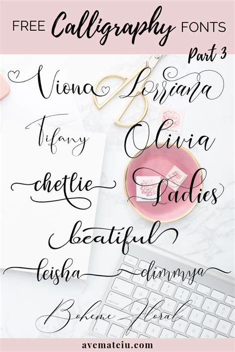 Free Calligraphy Fonts For Cricut