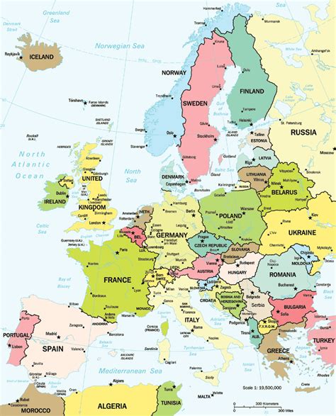 January 2013 | Map of Europe Countries | Continental Region