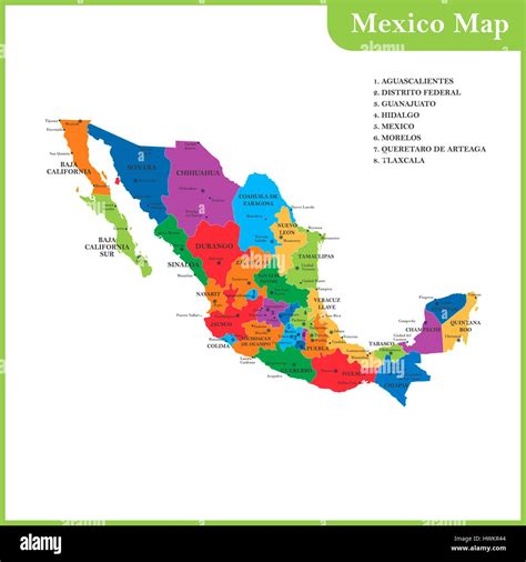 Mexico Map States And Cities