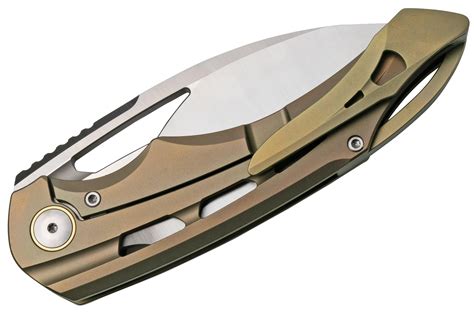 Bestech Fairchild BT2202D Satin, Gold Titanium pocket knife ...