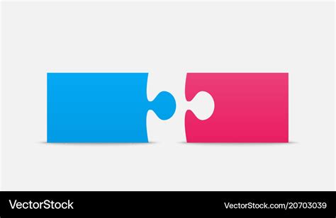 Two piece puzzle 2 step puzzle couple Royalty Free Vector