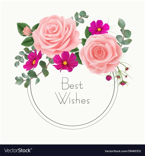 Best wishes floral greeting card Royalty Free Vector Image