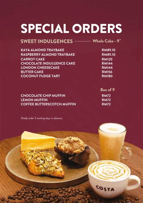 Costa Coffee Menu & Updated Prices Malaysia 2024