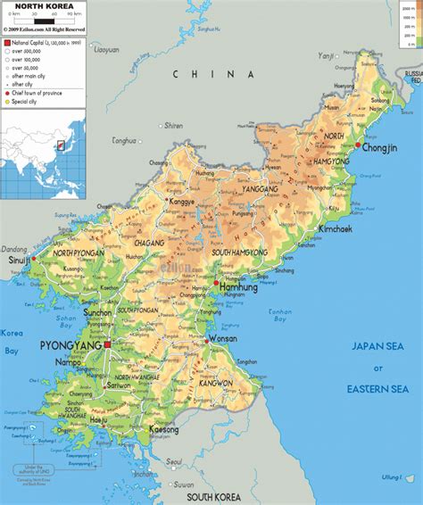 North Korea physical map - Map Pictures