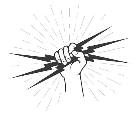 Premium Vector | Hand holding a lighting bolt electricity and power ...