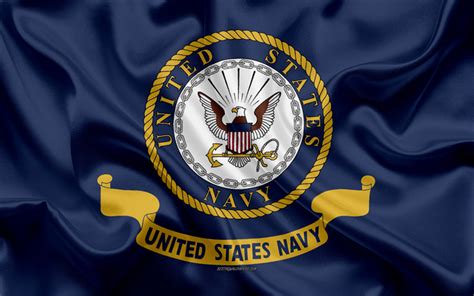 Download wallpapers Flag of the United States Navy, silk blue flag ...