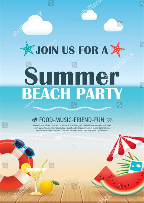 Beach Party Invitation - 17+ Examples, Illustrator, Word, Pages ...