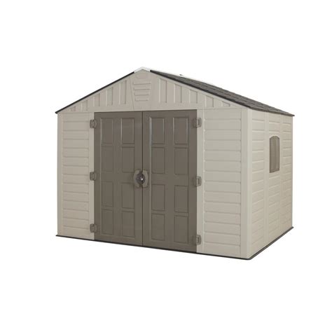 US Leisure 10 ft. x 8 ft. Keter Stronghold Resin Storage Shed, Grays ...