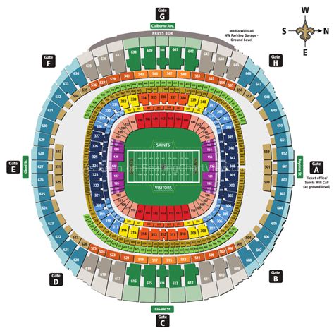 Mercedes-Benz Superdome, New Orleans LA - Seating Chart View