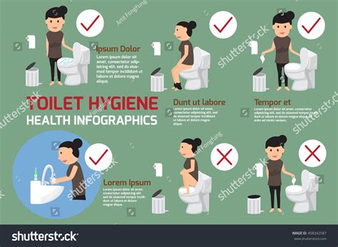 Toilet Hygiene Infographic Note Use Bathroom Stock Vector (Royalty Free ...