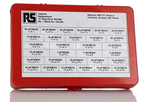 RS PRO Imperial O-Ring Kit Nitrile, Kit Contents 382 Pieces - RS ...