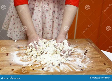 Dough kneading stock image. Image of preparing, cuisine - 17640295