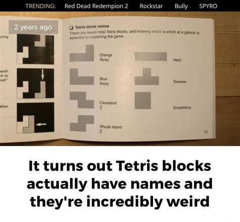 Tetris Pieces have names - TRENDING: Red Dead Redempion Rockstar Bully ...