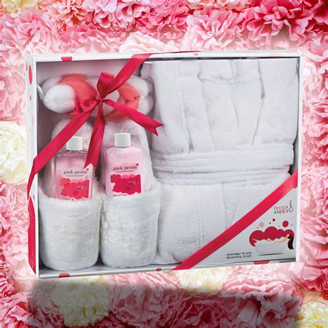 Luxury BathRobe Lush Slipper Spa Bath Body Set in Pink Peony Fragrance ...