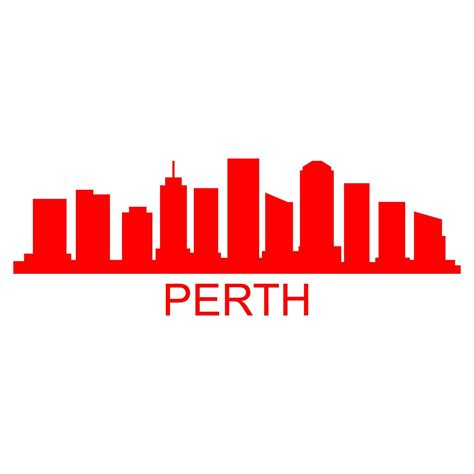 Perth skyline on white background 4433364 Vector Art at Vecteezy