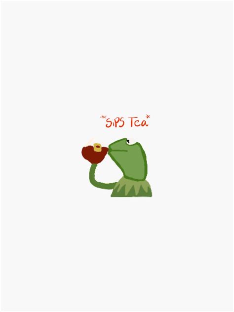 "Kermit the frog drinking tea Merch" Sticker for Sale by Noras-Designs ...