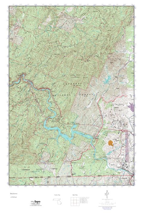 MyTopo Ducktown, Tennessee USGS Quad Topo Map